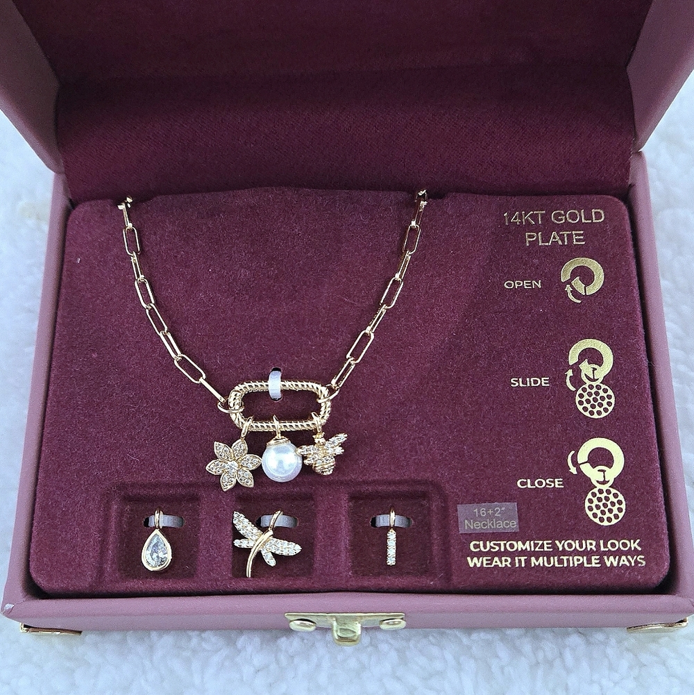 Charm Bar Interchangeable Charms Necklace - NIB - Picture 14 of 16